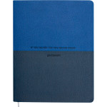 Дневник "deVENTE. Blue&Dark Blue" универсальный блок, офсет 1 краска, кремовая бумага 80 г/м², мягкая комбинированная обложка из искусственной кожи, термо тиснение, 1 ляссе