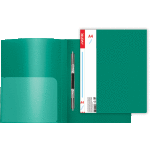 Папка с пружинным скоросшивателем "deVENTE. Daily" A4, 600 мкм, фактура "песок" сменная этикетка, с внутренним карманом, непрозрачная зеленая