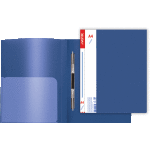 Папка с пружинным скоросшивателем "deVENTE. Daily" A4, 600 мкм, фактура "песок" сменная этикетка, с внутренним карманом, непрозрачная синяя