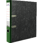 Папка с арочным механизмом "Attomex" A4 50 мм мраморная картонная разобранная, корешок из PVC, наварной карман с этикеткой, металлическая окантовка, запечатка форзаца, зеленая