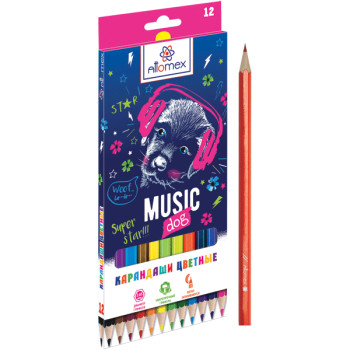 Карандаши цветные Music Dog Attomex 5022111 Карандаши цветные Music Dog Attomex 5022111