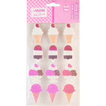 Наклейки объемные Glitter Ice cream deVENTE 8004065 Наклейки объемные Glitter Ice cream deVENTE 8004065