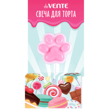 Свеча для торта Лапка котика deVENTE 9060105