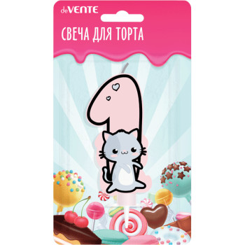 Свеча-цифра для торта Котик deVENTE 9060122