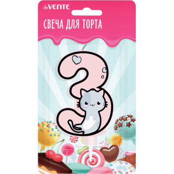 Свеча-цифра для торта Котик deVENTE 9060124