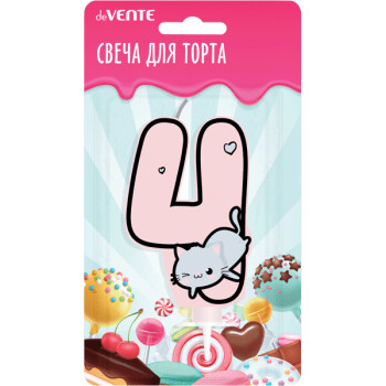 Свеча-цифра для торта Котик deVENTE 9060125