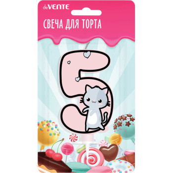 Свеча-цифра для торта Котик deVENTE 9060126