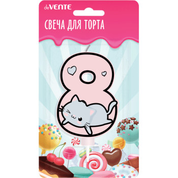 Свеча-цифра для торта Котик deVENTE 9060129