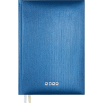 Ежедневник 2022 "Attomex. Regent" A5 (145 ммx205 мм) 352 стр, белая бумага 70 г/м², печать в 1 краску, твердая обложка из бумвинила с поролоном, тиснение фольгой, 1 ляссе, синий металлизированный