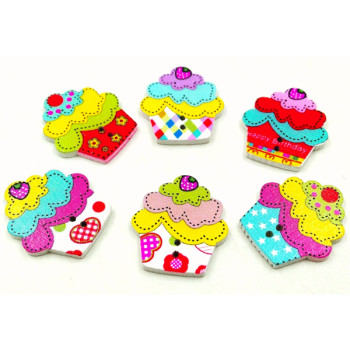 Пуговицы деревянные Cupcakes deVENTE 8001115